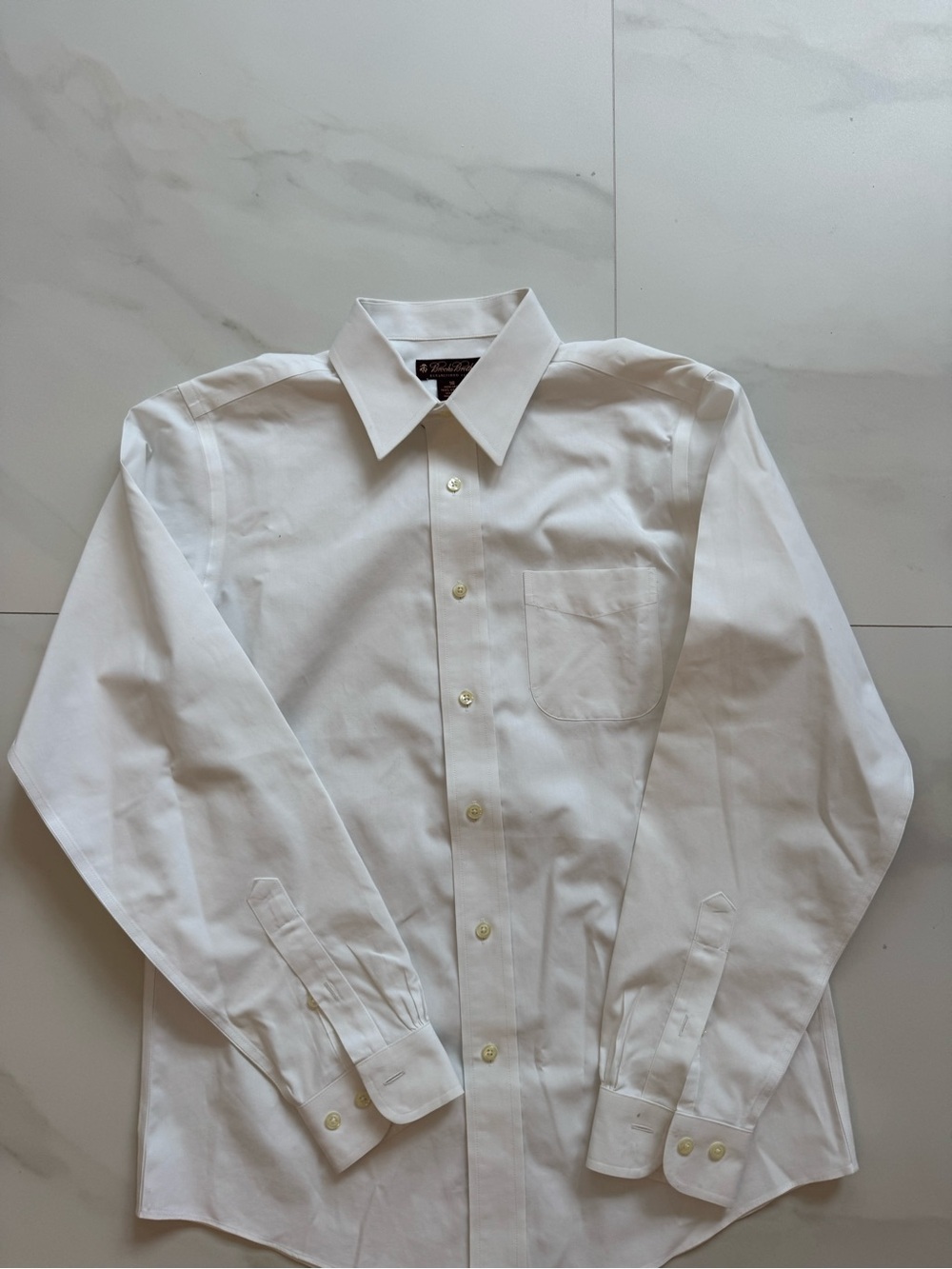 Brooks Brothers White Long Sleeve Dress Shirt with Point Collar